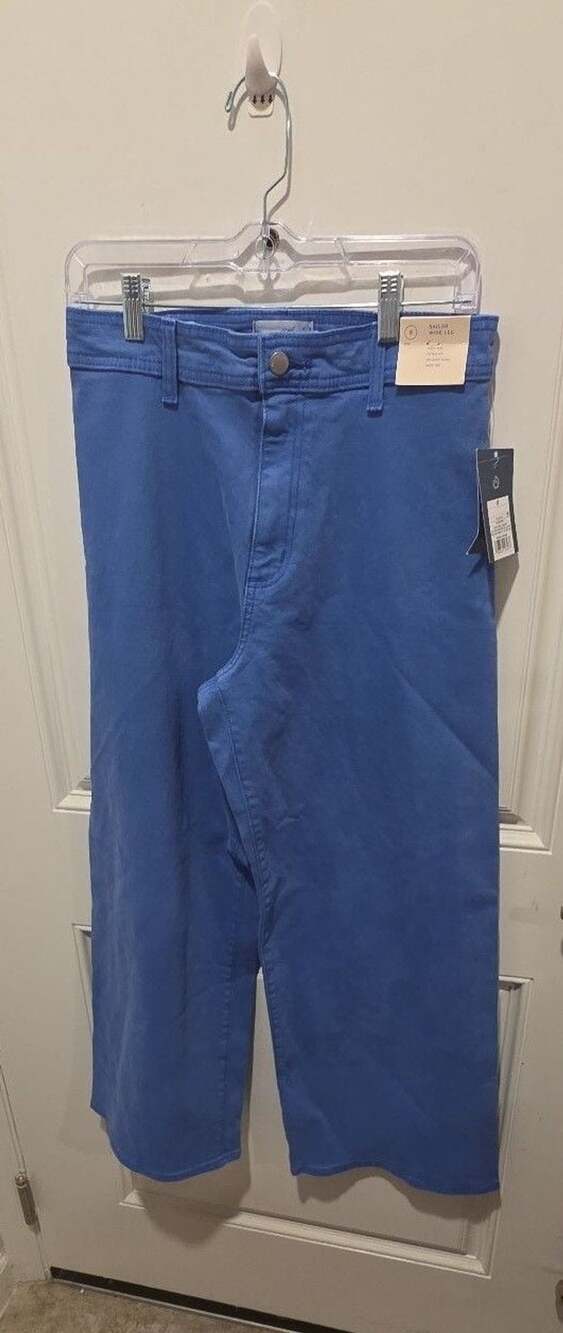 Universal Thread Sailor Wide Leg Pants Size 8 Blue